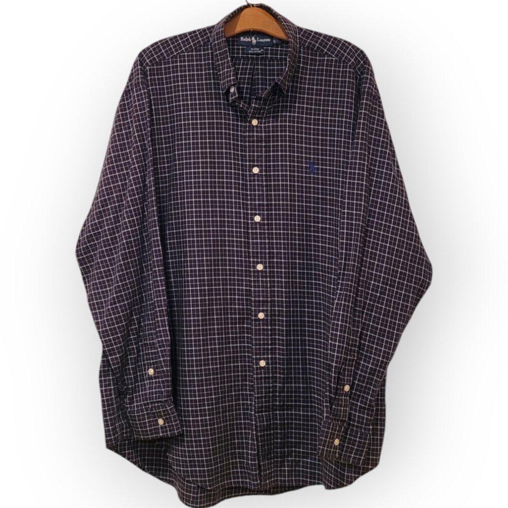 Vintage 90s Ralph Lauren Navy Blake Oxford Button Down, Large